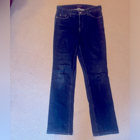 NYDJ Not Your Daughters Jeans straight leg dark wash high rise jeans size 8 - Picture 1 of 5